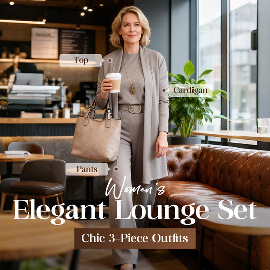 ⏳Offre spéciale à durée limitée⏰ Ensemble élégant 3 pièces composé d'un long cardigan, d'un haut et d'un pantalon💞