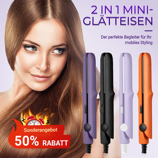 🔥Herbstschlussverkauf-50 % RABATT🔥2-in-1-Mini-Lockenstab und Glätteisen
