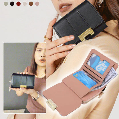 Portefeuille à Fermeture Éclair à Trois Volets de Qualité Supérieure