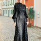 🔥Olympiaförderung –18% Rabatt 🔥Maxikleid mit Stehkragen und Bindegürtel