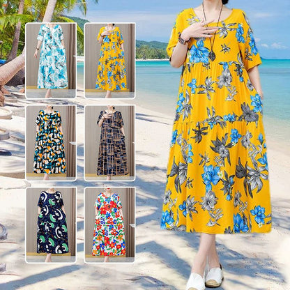 🌸Spätsommerschlussverkauf –Zeitlich begrenzt 66 % RABATT 💕Superbequemes, bedrucktes Oversize-Kleid für Damen