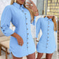 🌸Herbstschlussverkauf🌸Zeitlich begrenzt 51 % RABATT💕Frauen Herbst Mode Lange Ärmel Einfarbig Zwei Seiten Kordelzug Hemd Kleid