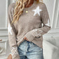 🌸Herbstschlussverkauf🌸Zeitlich begrenzt 57% RABATT💕Langarm-Pullover mit Rundhalsausschnitt und Sternenmuster für Damen