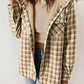 🌸Herbstschlussverkauf🌸Zeitlich begrenzt  31% Rabatt+kostenloser Versand✈️💕Trendige karierte Winterjacke mit Kapuze für Frauen