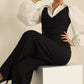 🌸Herbstschlussverkauf🌸kostenloser Versand✈️Langärmliger Jumpsuit mit gestreiftem Revers für Damen