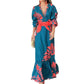 🌸Herbstschlussverkauf🌸Bedrucktes Kleid mit V-Ausschnitt und plissiertem Saum für Damen