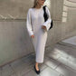 🌸Herbstschlussverkauf🌸Zeitlich begrenzt 51%RABATT💕Übergroßes Pulloverkleid mit Zopfmuster