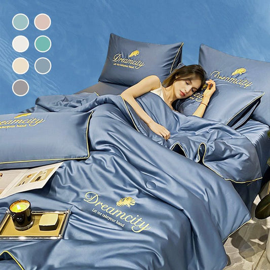 ✨2025 Neues Upgrade-Sommer-Must-Have✨ Waschbares, cooles 4-teiliges Bettwäscheset🌸