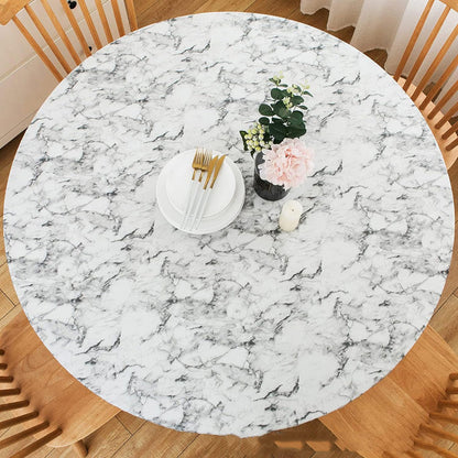 💦Runde, maßgeschneiderte Tischdecke mit Marmordruck und elastischen Kanten🌟